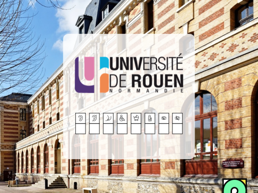 Université de Rouen derrière un visuel transparent Picto Access